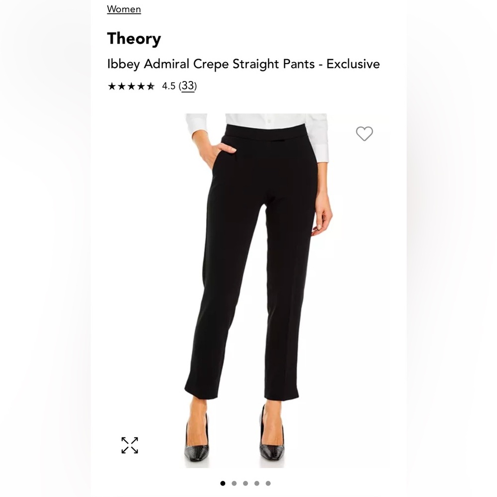 Theory Black Pants - Ibbey 2 black admiral crepe